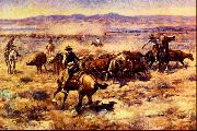 Charles M Russell The Round Up Spain oil painting artist